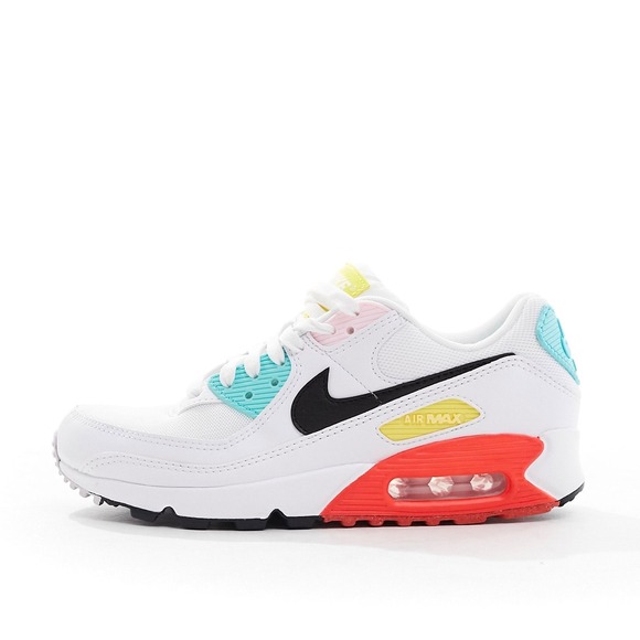 NIKE Air Max 90 NN Womens Size 8 Bright Mix White Multi Color Sneakers Shoes - Picture 1 of 15